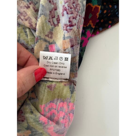 Matthew Williamson Neon Abstract Floral Cap Sleeves Mini Dress sz. UK 8/US 4 - Picture 9 of 10